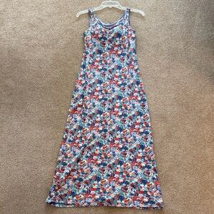 Uniqlo Sleeveless Maxi Dress in Blue & Red Floral Liberty Print Small